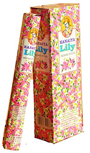 8906002651207 - LILY INCENSE STICKS FROM INDIA - MADE FROM NATURAL SCENTED OIL - GREAT FOR YOGA, MEDITATION, PRAYER, HOME FRAGRANCE, AND AS AIR PURIFIER - KANAIYA BRAND BY TIKKALIFE