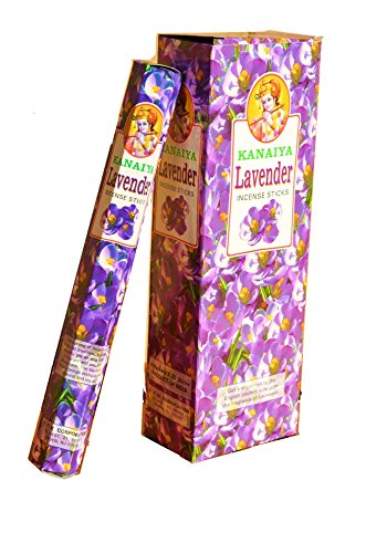 8906002651214 - LAVENDER INCENSE STICKS FROM INDIA - MADE FROM NATURAL SCENTED OIL - GREAT FOR YOGA, MEDITATION, PRAYER, HOME FRAGRANCE, AND AS AIR PURIFIER - KANAIYA BRAND BY TIKKALIFE