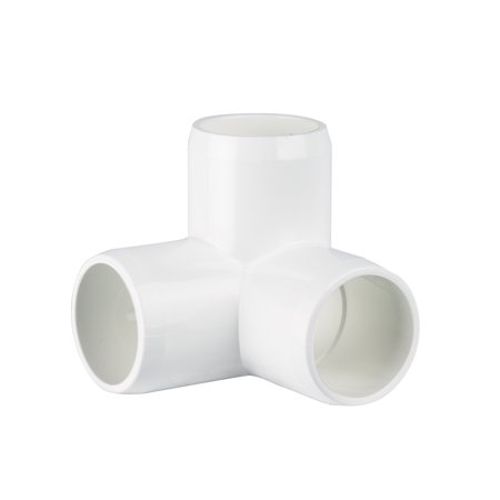 0890799001322 - 3 WAY L PVC PIPE CONNECTOR FITTING - FURNITURE GRADE - 3/4 INCH (25 PACK)