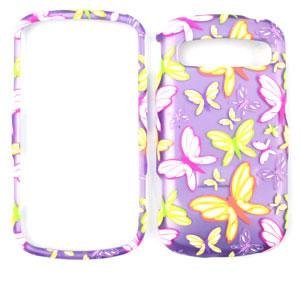 8909385088738 - SAMSUNG ADMIRE VITALITY R720 TRANSPARENT CLEAR DESIGN BUTTERFLIES ON PURPLE HARD PROTECTOR COVER CASE / SNAP ON PERFECT FIT CASE
