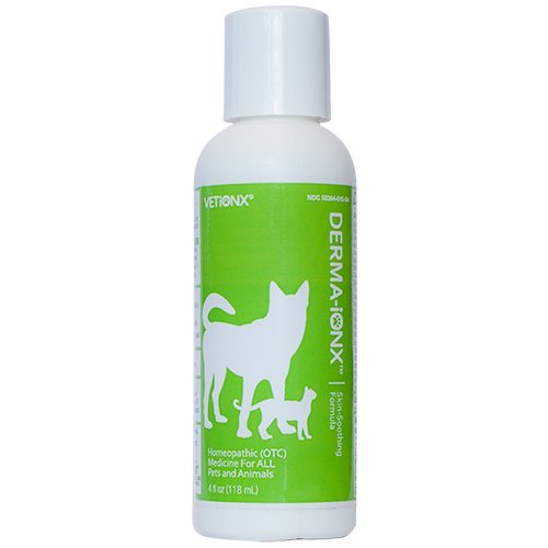 0891129002521 - VETIONX DERMA-IONX - PET SKIN CARE FOR DOGS AND CATS. ALL-NATURAL HOMEOPATHIC MEDICINE QUICKLY RELIEVES DRY, ITCHY, RED, SCALY, CHAPPED AND CRACKED SKIN IN DOGS AND CATS. SUPPORTS RELIEF FROM RASHES, HIVES, AND ECZEMA. 1 BOTTLE