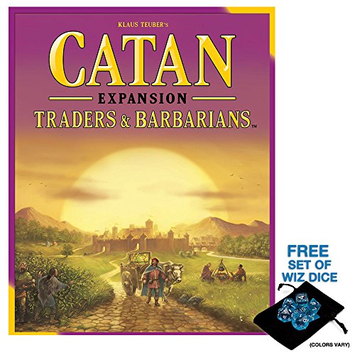 0891598900199 - CATAN: TRADERS & BARBARIANS GAME EXPANSION - 4TH EDITION WITH FREE SET OF WIZ DICE AND POUCH