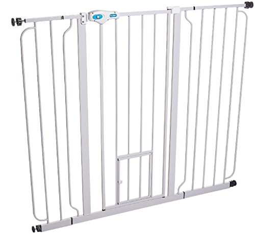 0891618001677 - CARLSON PET PRODUCTS EXTRA WIDE WALK-THRU GATE WITH PET DOOR