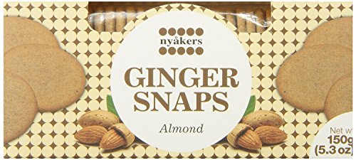 0891980000049 - NYAKERS SWEDISH GINGER SNAPS, ALMOND FLAVOR, ONE 150G BOX