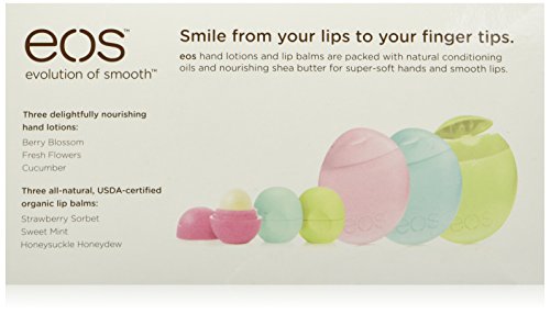 0892992011931 - EOS LIP BALM AND HAND LOTION COMBINATION PACK - 3 LIP BALMS (STRAWBERRY, SWEET MINT, AND HONEYSUCKLE HONEYEW), AND 3 HAND LOTIONS (BERRY, FRESH FLOWERS, AND CUCUMBER)