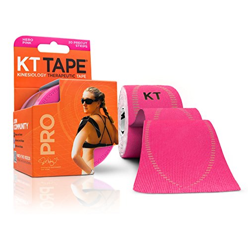 0893169002363 - KT TAPE PRO SYNTHETIC ELASTIC KINESIOLOGY 20 PRE-CUT 10-INCH STRIPS THERAPEUTIC TAPE, HERO PINK