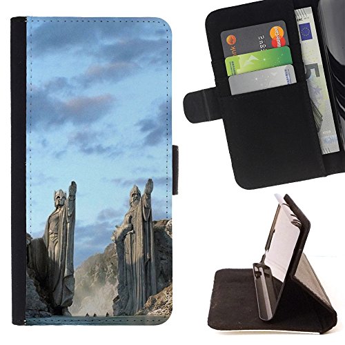 8932838392984 - GENERIC / FLIP WALLET DIARY PU LEATHER CASE COVER WITH CARD SLOT FOR LG G4 PRO - ARCHITECTURE ANCIENT NORD VIKING GODS FJORDS