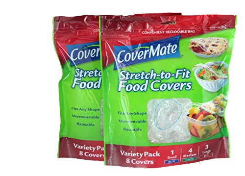 0893293002291 - COVERMATE STRETCH-TO-FIT FOOD COVERS CONVENIENT RECLOSABLE BAGS
