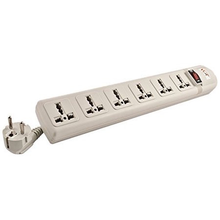 0894076000770 - 220V/240V POWER STRIP/SURGE PROTECTOR WITH 6 UNIVERSAL OUTLETS