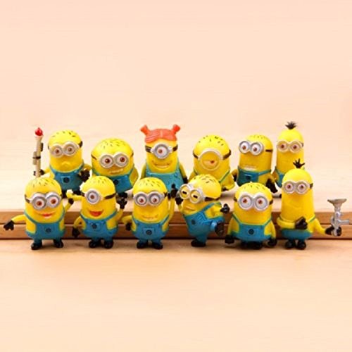 8942856046301 - SET OF 12PCS DESPICABLE ME 2 CUTE MINIONS MOVIE CHARACTER FIGURES DOLL TOY GIFT VIVID EXPRESSIONS DECORATIONS OR COLLECTIONS BRAND NEW