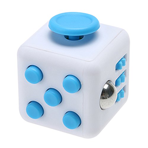 8944470915407 - MAGIC FIDGET CUBE ANTI-ANXIETY ADULTS STRESS RELIEF KID TOY (WHITE - BLUE)