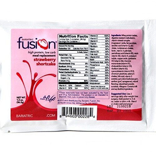 0894603002284 - BARIATRIC FUSION MEAL REPLACEMENT SINGLE SERVING PACKET - STRAWBERRY SHORTCAKE