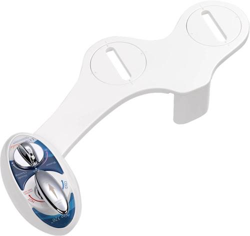 0895063002814 - LUXE BIDET NEO 320 - SELF CLEANING DUAL NOZZLE - HOT AND COLD WATER NON-ELECTRIC MECHANICAL BIDET TOILET ATTACHMENT (BLUE AND WHITE)