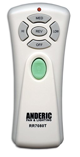 0895612001770 - ANDERIC REPLACEMENT FOR HAMPTON-BAY UC7080T CEILING FAN REMOTE CONTROL WITH WALL MOUNT - UC7081T, CHQ7081T - GENUINE ANDERIC FOR HAMPTON BAY CEILING FANS - RR7080T