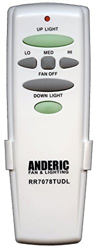 0895612001800 - ANDERIC REPLACEMENT FOR HAMPTON BAY UC7078T WITH UP/DOWN LIGHT KEYS INCLUDES WALL MOUNT FOR HAMPTON BAY CEILING FANS + 1 YEAR WARRANTY - CHQ7078T, UC7078T - RR7078TUDL