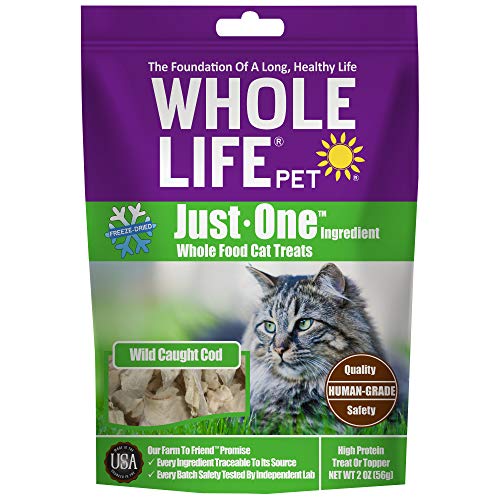 0895777000113 - WHOLE LIFE PET PRODUCTS HEALTHY CAT TREATS, FREEZE DRIED HUMAN-GRADE WILD-CAUGHT COD, PROTEIN RICH FOR TRAINING, WEIGHT CONTROL TREATS, MADE IN THE USA, 2 OUNCE (CD113)
