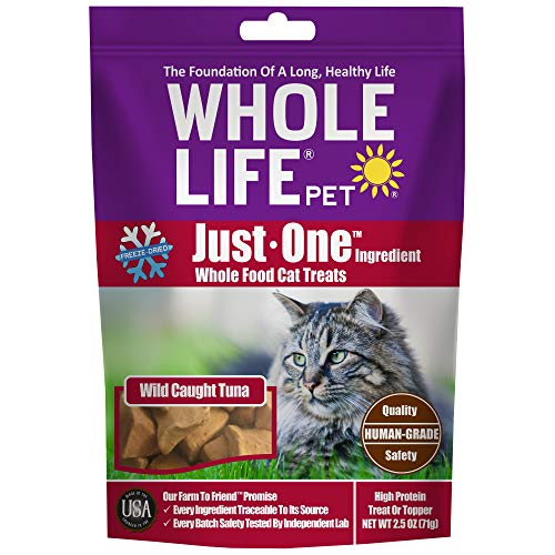 0895777000229 - WHOLE LIFE PET PRODUCTS HEALTHY CAT TREATS, FREEZE DRIED HUMAN-GRADE WILD-CAUGHT TUNA, PROTEIN RICH FOR TRAINING, WEIGHT CONTROL TREATS, MADE IN THE USA, 2.5 OUNCE
