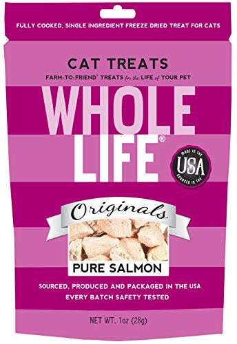 0895777000809 - WHOLE LIFE PET SINGLE INGREDIENT USA FREEZE DRIED SALMON FILET TREATS FOR CATS, 1-OUNCE