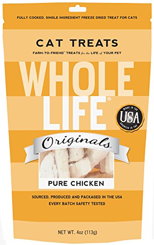0895777001554 - WHOLE LIFE PET SINGLE INGREDIENT USA FREEZE DRIED CHICKEN BREAST TREATS FOR CATS, 4-OUNCE