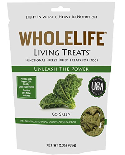 0895777002339 - WHOLE LIFE PET PRODUCTS LIVING TREATS FOR DOGS GO GREEN WITH KALE, 2.3-OUNCE