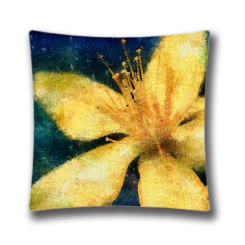 8961476457557 - 16X16 INCH (TWIN SIDES) YELLOW FLOWER WALLPAPER DAP CHALK PERSONALIZED SQUARE THROW PILLOW CASE BEAUTIFUL DECOR CUSHION COVERS,DIC27611