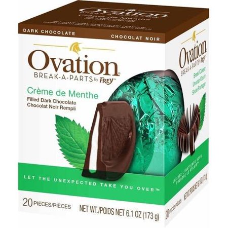 0089669159281 - OVATION HOLIDAY BREAK-A-PARTS BY FREY CREME DE MENTHE FILLED DARK CHOCOLATE, 20 COUNT, 8.17 OZ