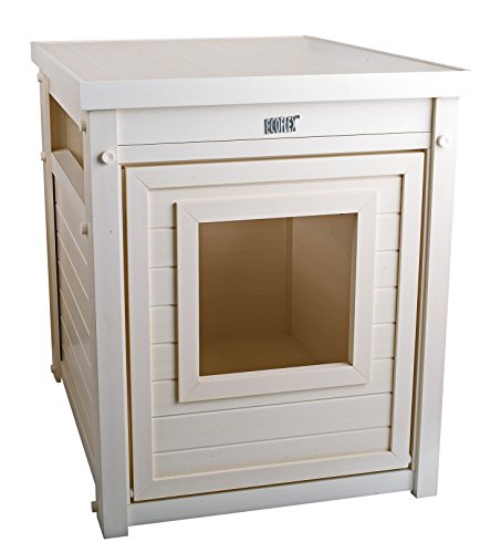 0896819003390 - NEW AGE PET HABITAT 'N HOME ESPRESSO LITTER LOO END TABLE, ANTIQUE WHITE
