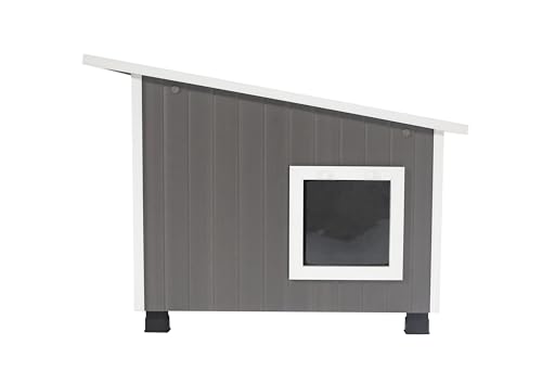 0896819005356 - ECOFLEX ALBANY EXTRA LARGE OUTDOOR FERAL CAT HOUSE FOR MULTIPLE CATS WITH QUICK & EASY ASSEMBLY, 2 VINYL DOOR FLAPS INCLUDED, MOISTURE AND ODOR RESISTANT
