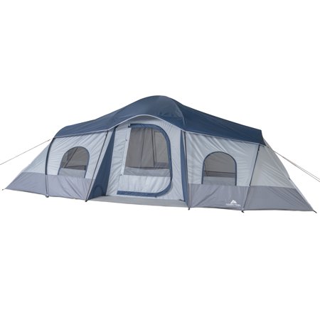 0897454002694 - OZARK TRAIL 10 PERSON 3-ROOM CABIN TENT WITH 2 SIDE ENTRANCES