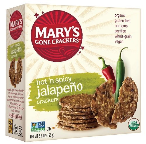 0897580000144 - MARY'S GONE CRACKERS ORGANIC HOT N SPICY JALAPENO, 5.5 OUNCE
