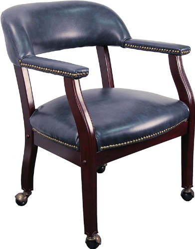 0897786533996 - FLASH FURNITURE B-Z100-NAVY-GG NAVY VINYL LUXURIOUS CONFERENCE CHAIR WITH CASTER