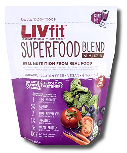 0897922002683 - BETTERBODY FOODS LIVFIT SUPERFOOD PROTEIN BLEND 360 GRAMS, 30 DAY SUPPLY