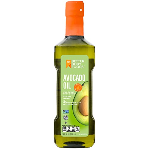0897922002966 - BETTERBODY FOODS REFINED AVOCADO OIL, NON-GMO COOKING OIL, KOSHER, KETO AND PALEO DIET FRIENDLY, FOR HIGH-HEAT COOKING, FRYING, BAKING, 100% PURE AVOCADO OIL, 500 ML, 16.9 FL OZ