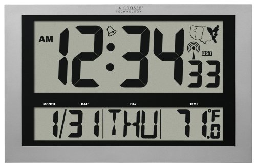 0898029686134 - LA CROSSE TECHNOLOGY 513-1211 ATOMIC WALL CLOCK WITH JUMBO LCD DISPLAY WITH INDOOR TEMPERATURE