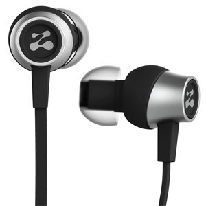 0898038002628 - ZIPBUDS SLIDE SPORT EARBUDS WITH MIC (MOST DURABLE, TANGLE-FREE, WORKOUT IN-EAR HEADPHONES) - GUARANTEED FOR LIFE - (BLACK)