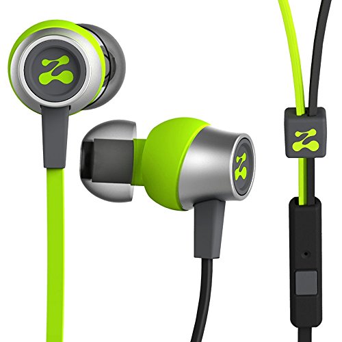 0898038002734 - ZIPBUDS SLIDE SPORT EARBUDS WITH MIC (MOST DURABLE, TANGLE-FREE, WORKOUT IN-EAR HEADPHONES) - GUARANTEED FOR LIFE - (NEON YELLOW & BLACK)