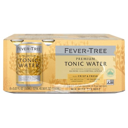 0898195001755 - FEVER TREE TONIC WATER - PREMIUM QUALITY MIXER - REFRESHING BEVERAGE FOR COCKTAILS & MOCKTAILS. NATURALLY SOURCED INGREDIENTS, NO ARTIFICIAL SWEETENERS OR COLORS - 150 ML CANS - PACK OF 8