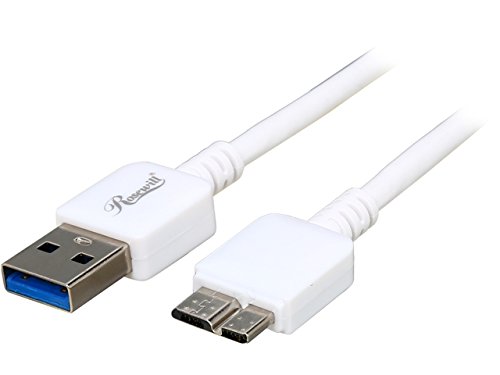 0898745075427 - ROSEWILL RU3-6WH WHITE 6FT USB 3.0 A MALE TO MICRO USB 3.0 B MALE CABLE (5-PIN)