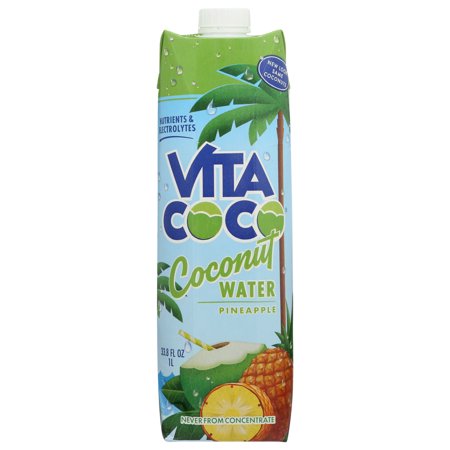 0898999006185 - VITA COCO PURE COCONUT WATER WITH PINEAPPLE, 1 LITER