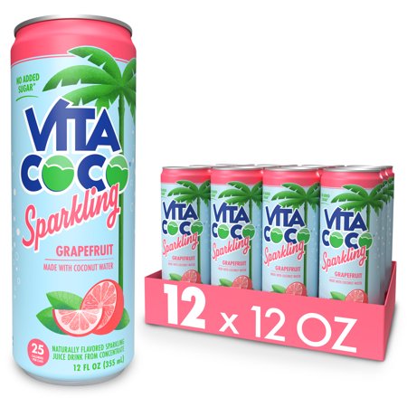 0898999010663 - VITA COCO SPARKLING COCONUT WATER, GRAPEFRUIT - LOW CALORIE NATURALLY HYDRATING ELECTROLYTE DRINK - SMART ALTERNATIVE TO JUICE, SODA, AND SELTZER - GLUTEN FREE - 12 OUNCE (PACK OF 12)