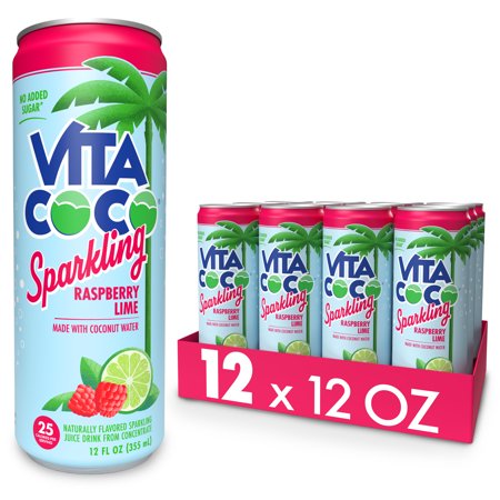 0898999010724 - VITA COCO SPARKLING COCONUT WATER, RASPBERRY LIME - LOW CALORIE NATURALLY HYDRATING ELECTROLYTE DRINK - SMART ALTERNATIVE TO JUICE, SODA, AND SELTZER - GLUTEN FREE - 12 OUNCE (PACK OF 12)