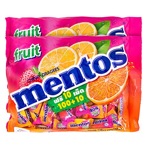 8990800002859 - FOODKONCEPT MENTOS CHEWY MINTS, ASSORTED FRESH MIXED FRUIT VARIETY CANDY ORANGE STRAWBERRY LIME LEMON CANDIES, 10.5 OUNCE (110 PIECES)