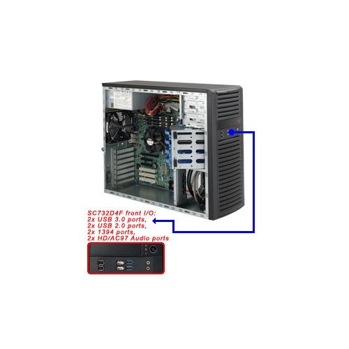 0089911075482 - SUPERMICRO CSE-732D4F-903B / SUPERMICRO CSE-732D4F-903B 900W MID-TOWER SERVER CHASSIS (BLACK)