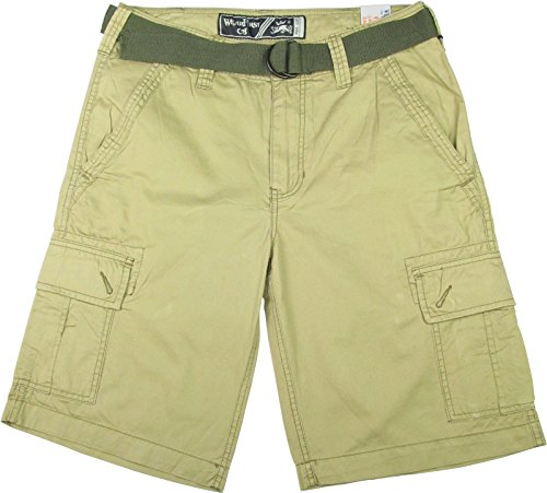 0089925011735 - WEARFIRST MEN'S CARGO SHORTS WITH BUILT IN BELT,(SIZE 36, KHAKI)