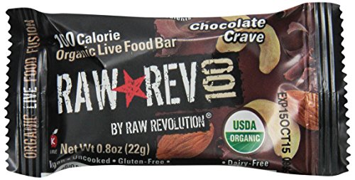 0899587000820 - RAW REVOLUTION RAW REV 100 CHOCOLATE CRAVE 100 CALORIE ORGANIC LIVE FOOD BAR, 0.8 OUNCE (PACK OF 20)