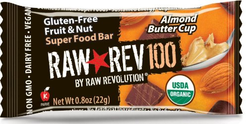 0899587000899 - RAW REVOLUTION RAW REV 100 CALORIES SUPER FOOD BAR, ALMOND BUTTER CUP, .8 OUNCE, 20 COUNT