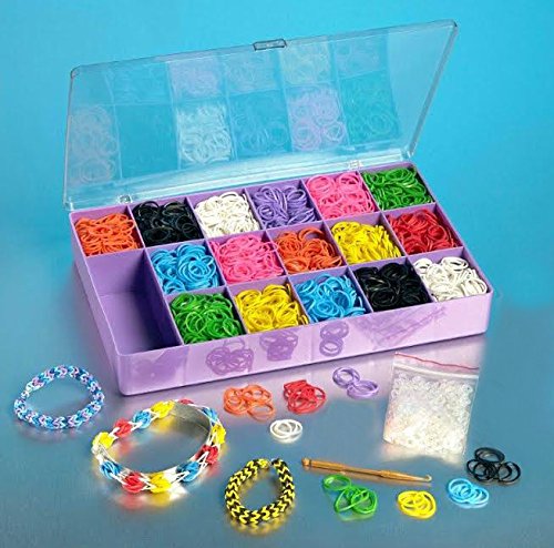0899672001848 - LOOM RAINBOW RUBBER BAND COMPLETE COLLECTION ORGANIZER STORAGE KIT - INCLUDES 4000 RAINBOW RUBBER BANDS, 120 S CLIPS, ALL IN A CONVENIENT STORAGE ORGANIZER CASE