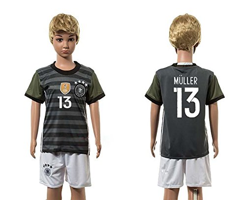 8997243424415 - 2016 2017 GERMANY 13 THOMAS MULLER AWAY FOOTBALL SOCCER JERSEY FOR CHILDREN KID YOUTH IN BLACK