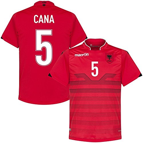 8997243424767 - 2016 2017 ALBANIA 5 LORIK CANA HOME FOOTBALL SOCCER JERSEY IN RED