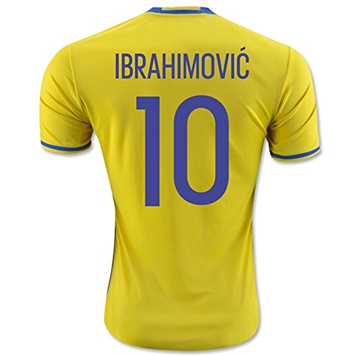 8997243435084 - SUPER HOT 2016 2017 SWEDEN 10 ZLATAN IBRAHIMOVIC HOME FOOTBALL SOCCER JERSEY IN YELLOW
